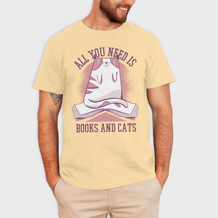 All You Need is Books and Cats, Tricou Barbati (Unisex)