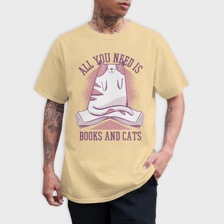 All You Need is Books and Cats, Tricou Barbati (Unisex)