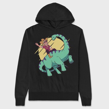 Cowboy on Dinosaur, Hanorac Oversize Barbati (Unisex)