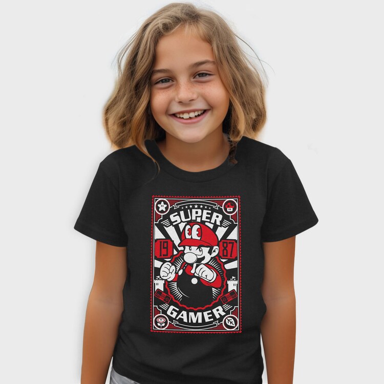 Super Gamer 1987 Mario, Tricou Copii