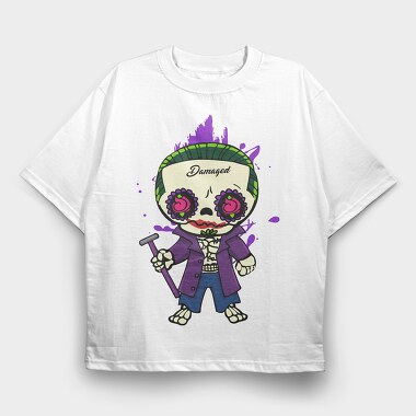 Joker Skull Damage, Tricou Oversize Barbati (Unisex)