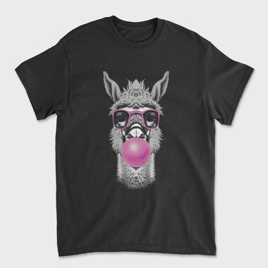 Llama Monochrome Bubblegum, Tricou Barbati (Unisex)