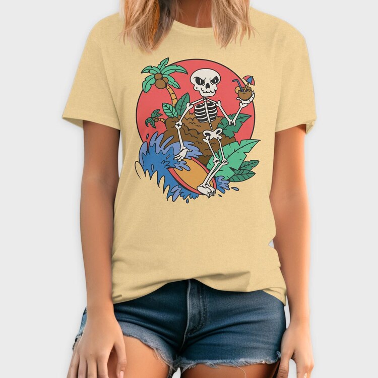 Surfing Skeleton, Tricou Barbati (Unisex)