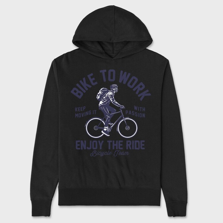Bike To Work Ride, Hanorac Oversize Barbati (Unisex)