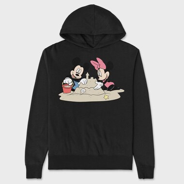 Mickey Minnie Sandcastle, Hanorac Oversize Barbati (Unisex)