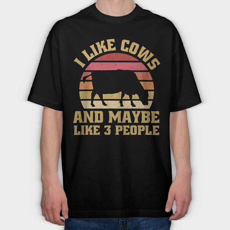 I Like Love Cows, Tricou Oversize Barbati (Unisex)