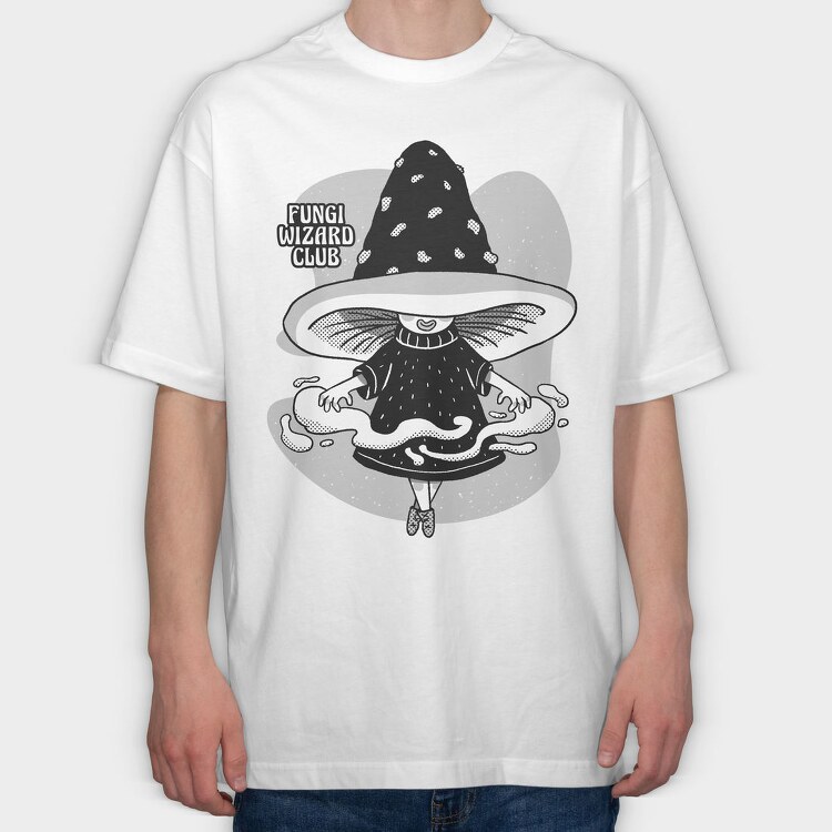 Fungi Cartoon Wizard Club, Tricou Oversize Barbati (Unisex)