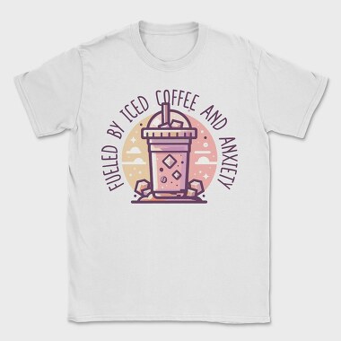 Iced Coffee And Anxiety Quote, Tricou Barbati (Unisex)