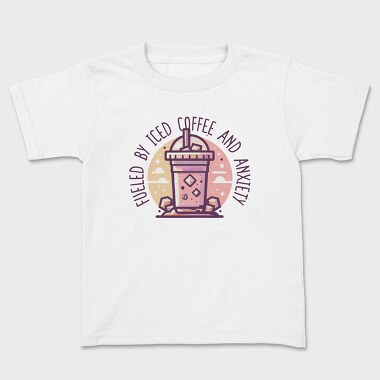 Iced Coffee And Anxiety Quote, Tricou Copii