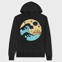 Illustrated Waves And Beach 05, Hanorac Oversize Barbati (Unisex)