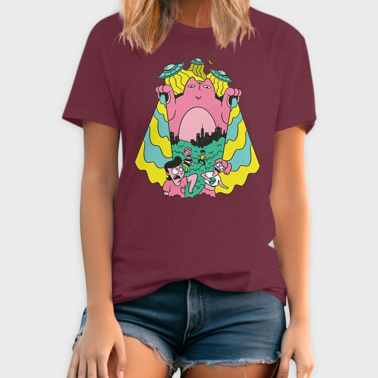 Alien Cat Ufo, Tricou Barbati (Unisex)