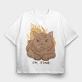 Im Fine Meme Cat, Tricou Oversize Barbati (Unisex)