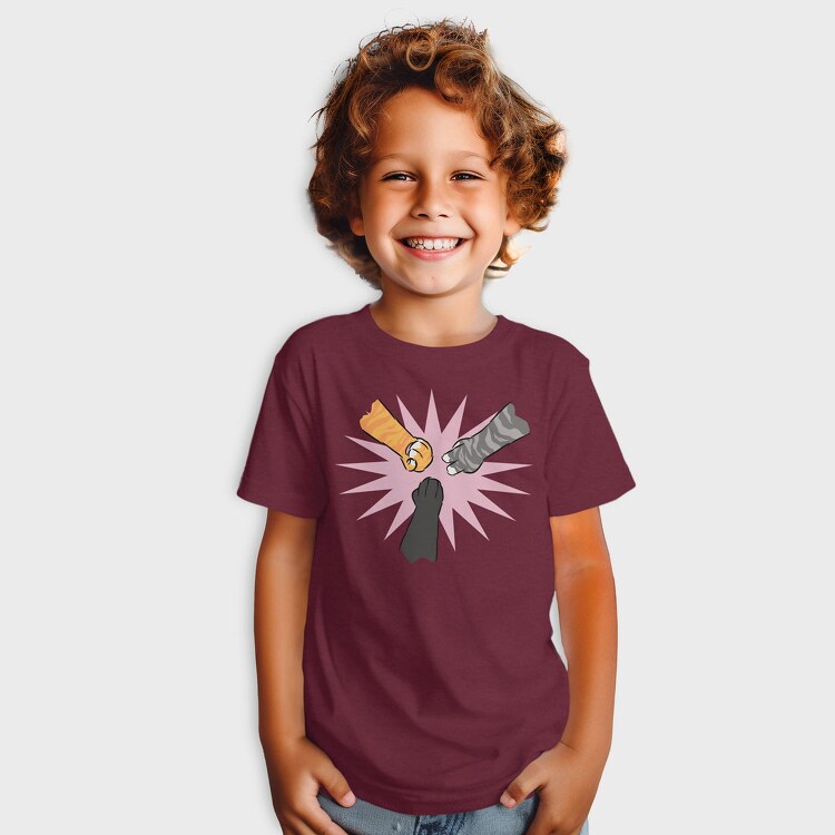Cat Paws Playing Rock Paper Scissors, Tricou Copii