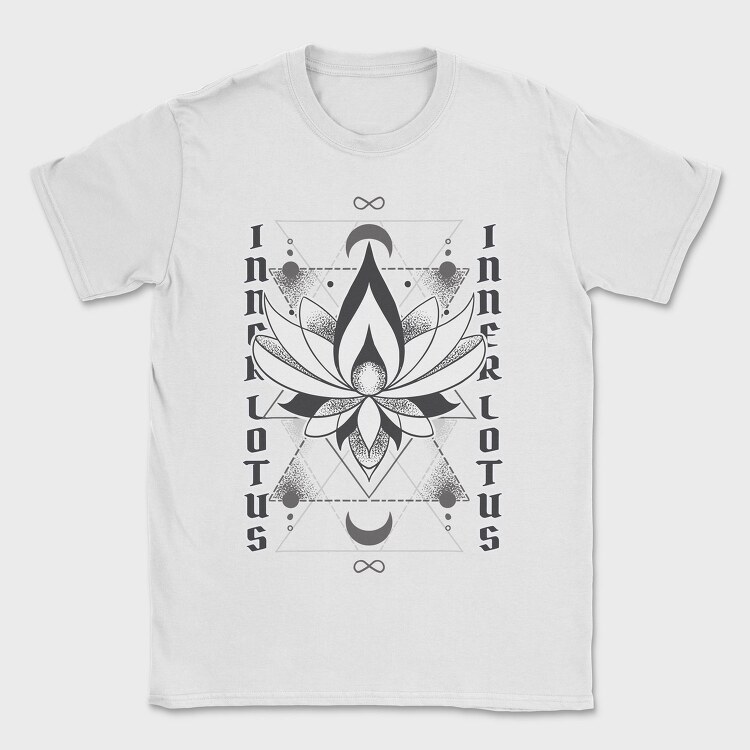 Inner Lotus Flower Monochrome Tote, Tricou Barbati (Unisex)