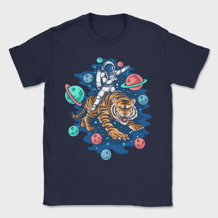 Astronaut Tiger Space, Tricou Barbati (Unisex)