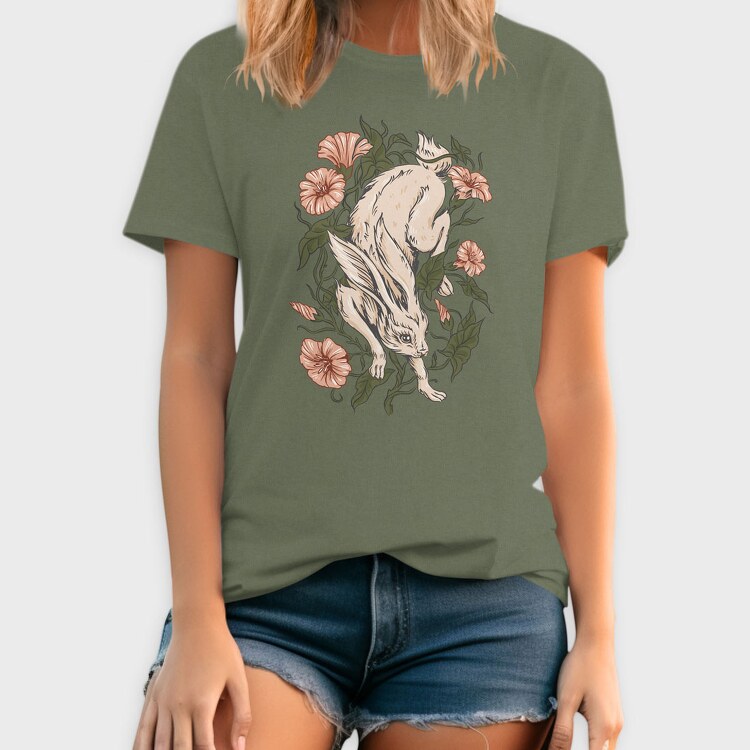 Hare Rabbit Ivy Flowers, Tricou Barbati (Unisex)