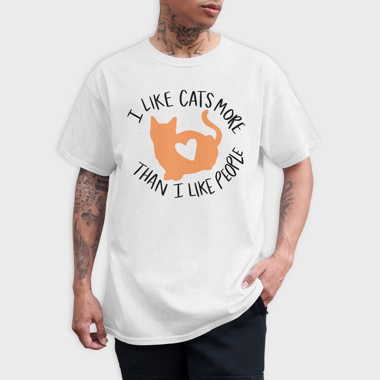 I Like Cats More Than I Like People, Tricou Barbati (Unisex)