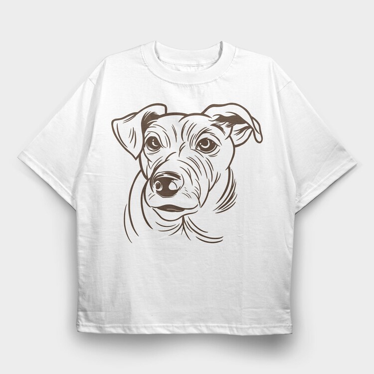 Jack Russell Terrier, Tricou Oversize Barbati (Unisex)
