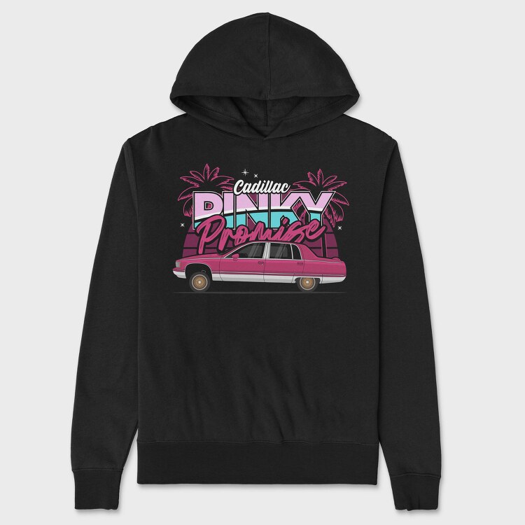 Pink Car Promise Palm Ocean, Hanorac Oversize Barbati (Unisex)