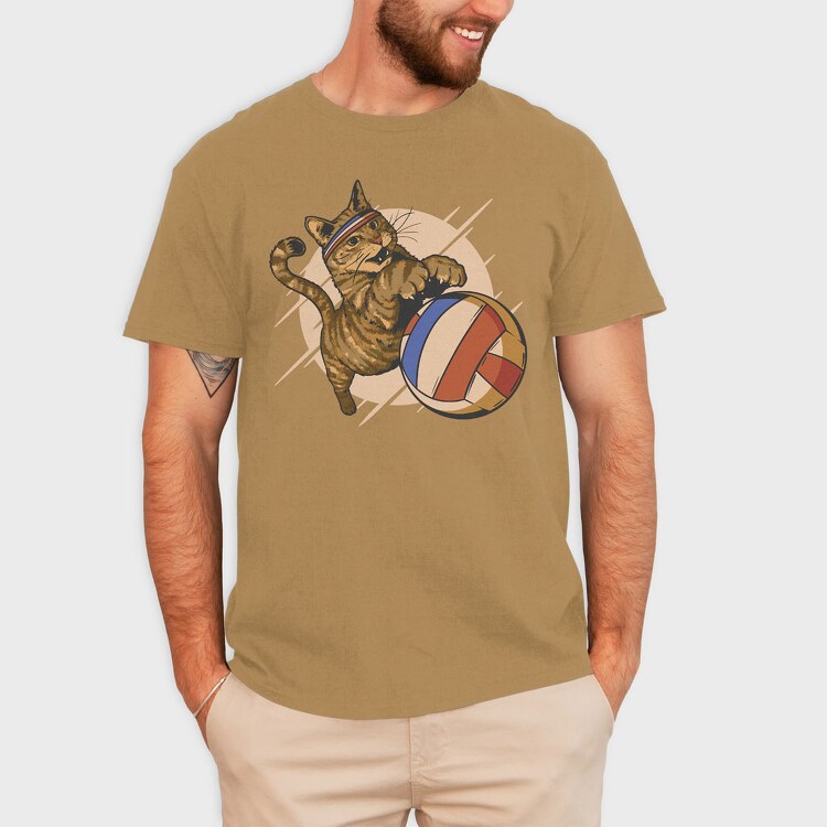 Cat Playing Volleyball, Tricou Barbati (Unisex)