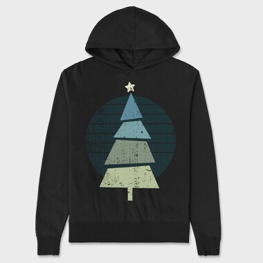 Retro Christmas Tree, Hanorac Oversize Barbati (Unisex)