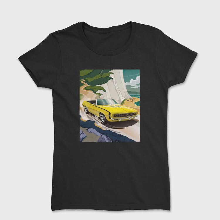 Yellow Chevy Camaro Coastal Cruise, Tricou Femei