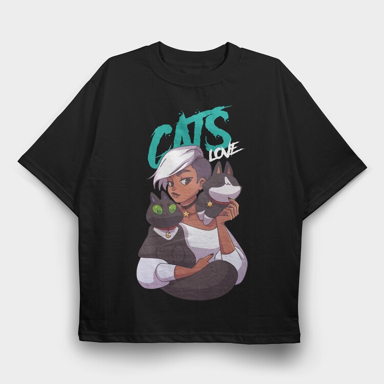 Cats Meow, Tricou Oversize Barbati (Unisex)