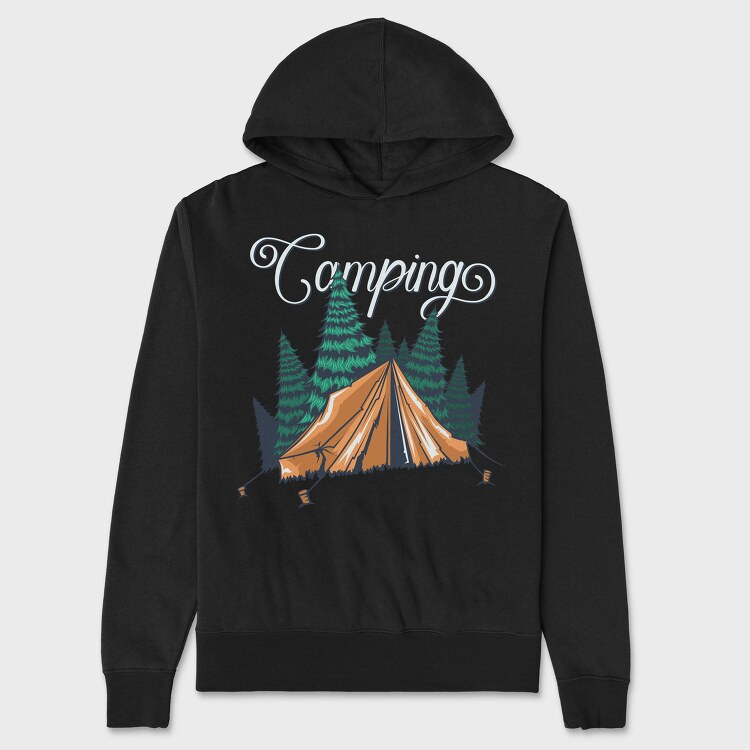 Camping Forest Tent, Hanorac Oversize Barbati (Unisex)