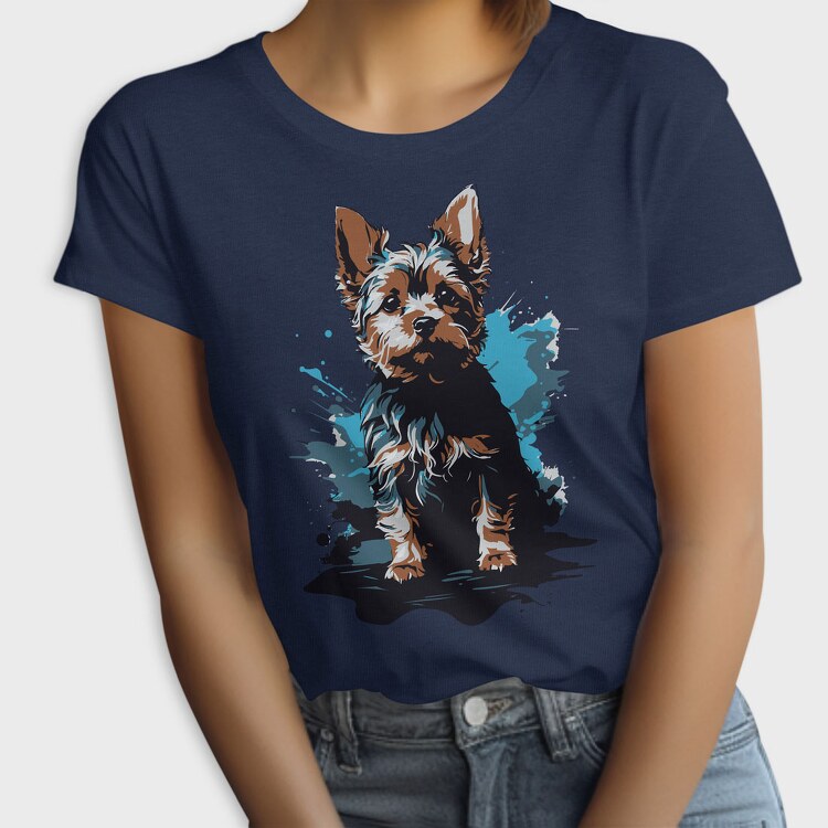 Dog Yorkshire Watercolor, Tricou Femei