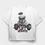 Bulldog Weight Lifter, Tricou Oversize Barbati (Unisex)