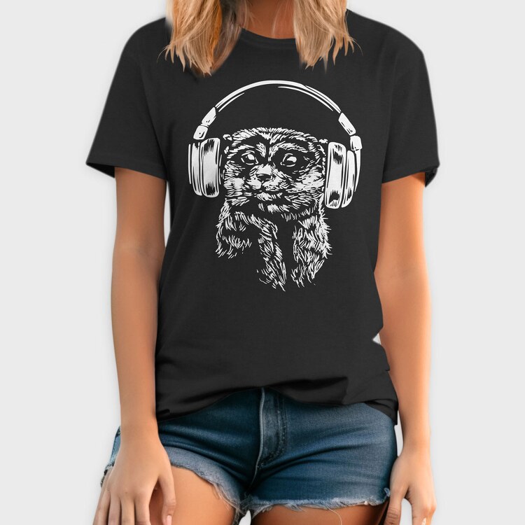 Headphones Meerkat, Tricou Barbati (Unisex)