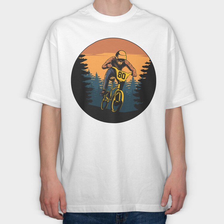 Bmx Racer 80, Tricou Oversize Barbati (Unisex)