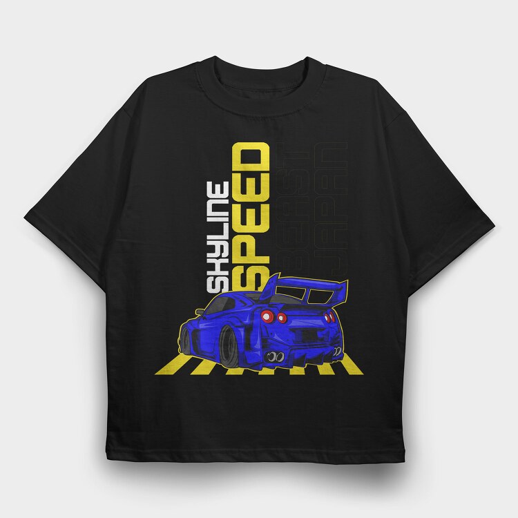 Skyline Speed, Tricou Oversize Barbati (Unisex)