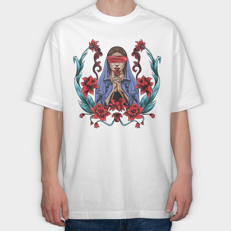 Blindfolded Beauty, Tricou Oversize Barbati (Unisex)