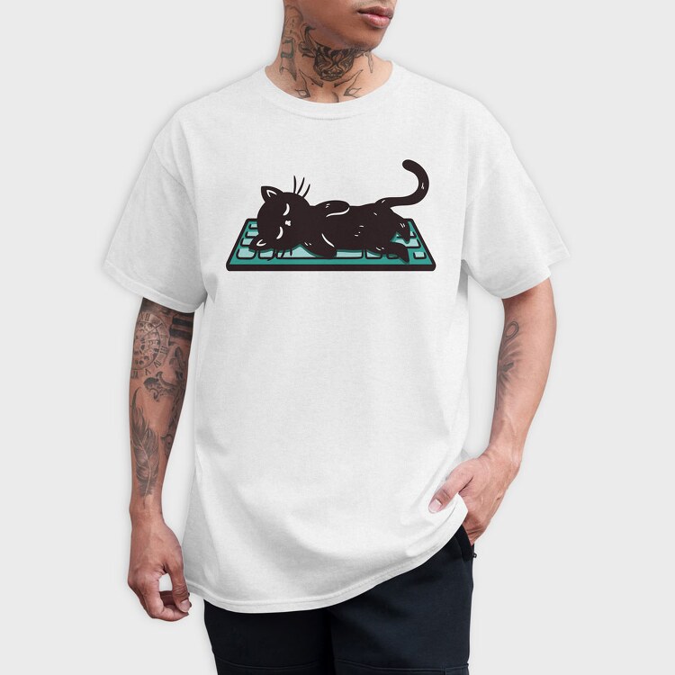 Keyboard Kitty, Tricou Barbati (Unisex)