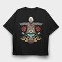 Biker Chick Rose, Tricou Oversize Barbati (Unisex)