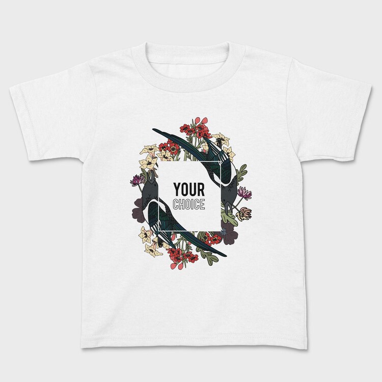 Bird Bloom Frame, Tricou Copii