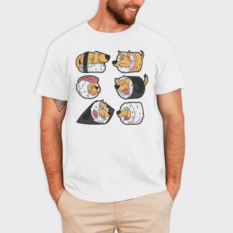 Dogs Sushi, Tricou Barbati (Unisex)