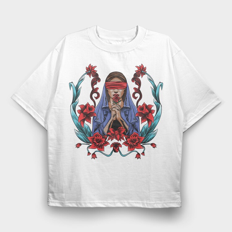 Blindfolded Beauty, Tricou Oversize Barbati (Unisex)