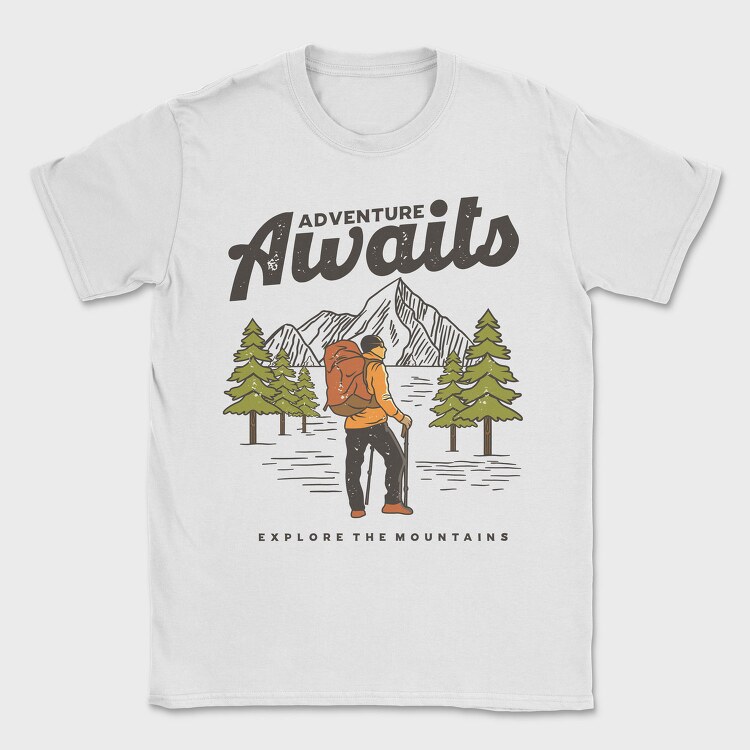 Adventure Awaits Hike, Tricou Barbati (Unisex)