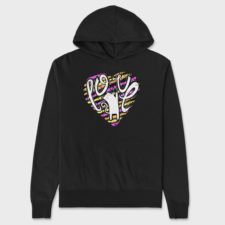 Cat Love Vibe, Hanorac Oversize Barbati (Unisex)