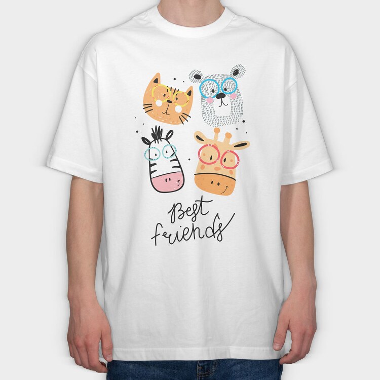 Cat Glasses Night, Tricou Oversize Barbati (Unisex)