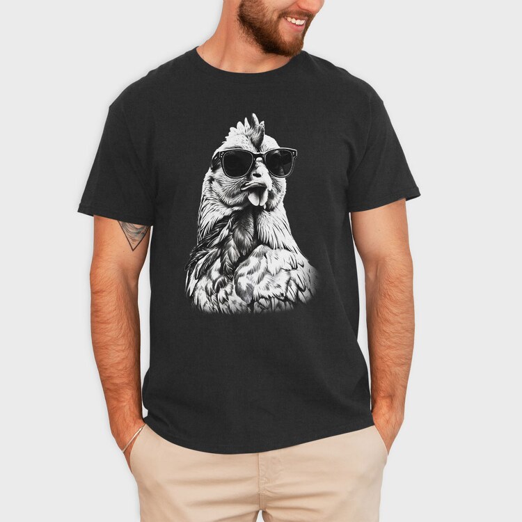 Chicken Monochrome Sunglases, Tricou Barbati (Unisex)