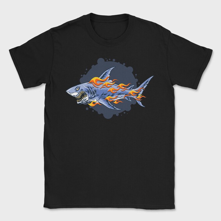 Flaming Shark Attack, Tricou Barbati (Unisex)