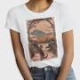 Cat Sitting Traditional Japanese, Tricou Femei