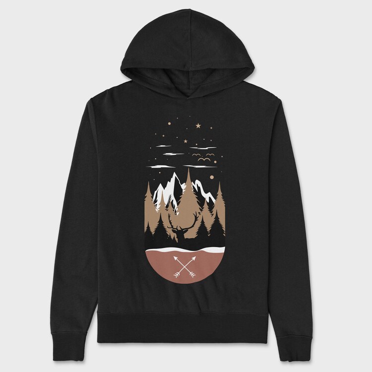 Forest Deer Arrows, Hanorac Oversize Barbati (Unisex)