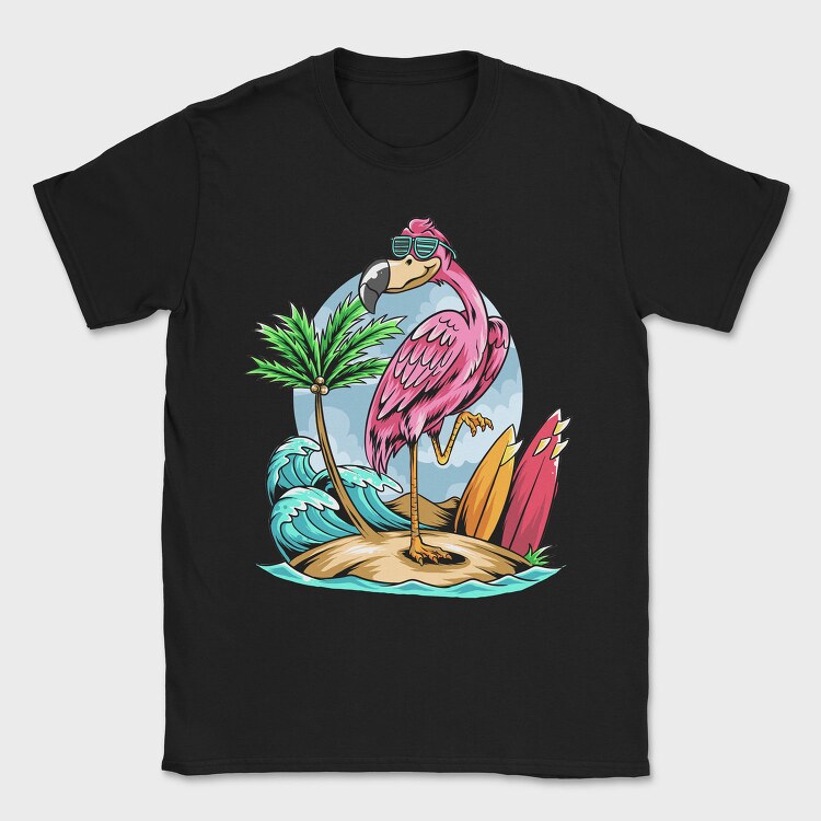 Flamingo Surf Paradise, Tricou Barbati (Unisex)