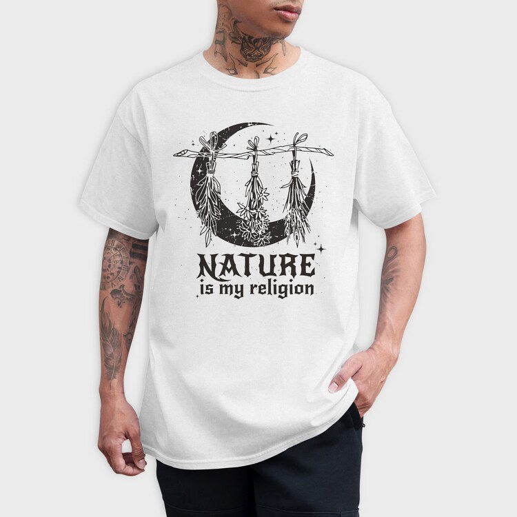 Modern Witch Nature Is My Religion Herbs Sage, Tricou Barbati (Unisex)