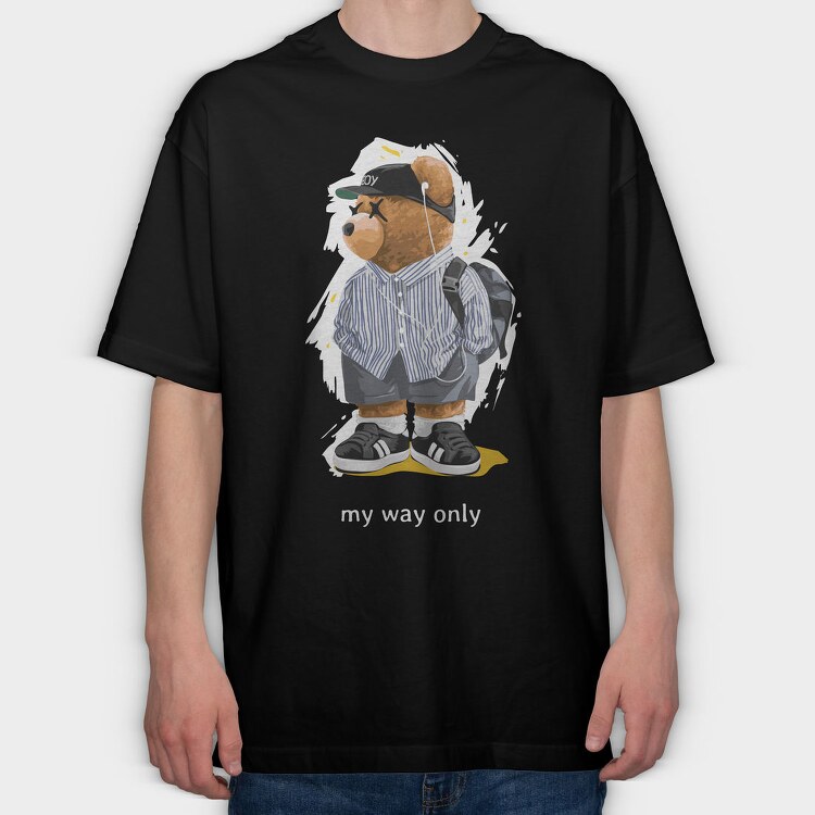 Bear Street Style, Tricou Oversize Barbati (Unisex)