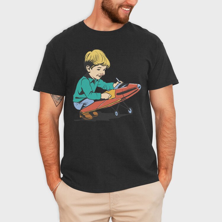 Kid Plane Vintage, Tricou Barbati (Unisex)